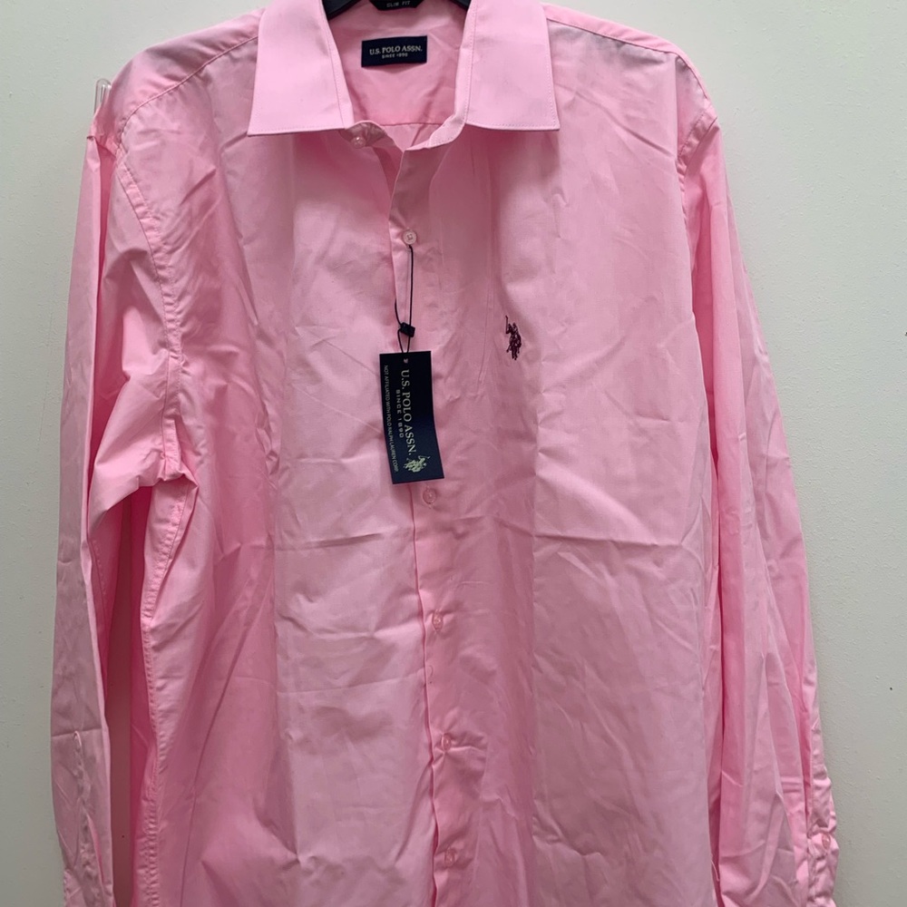U.S. Polo Assn. Pink Long-Sleeve Dress Shirt